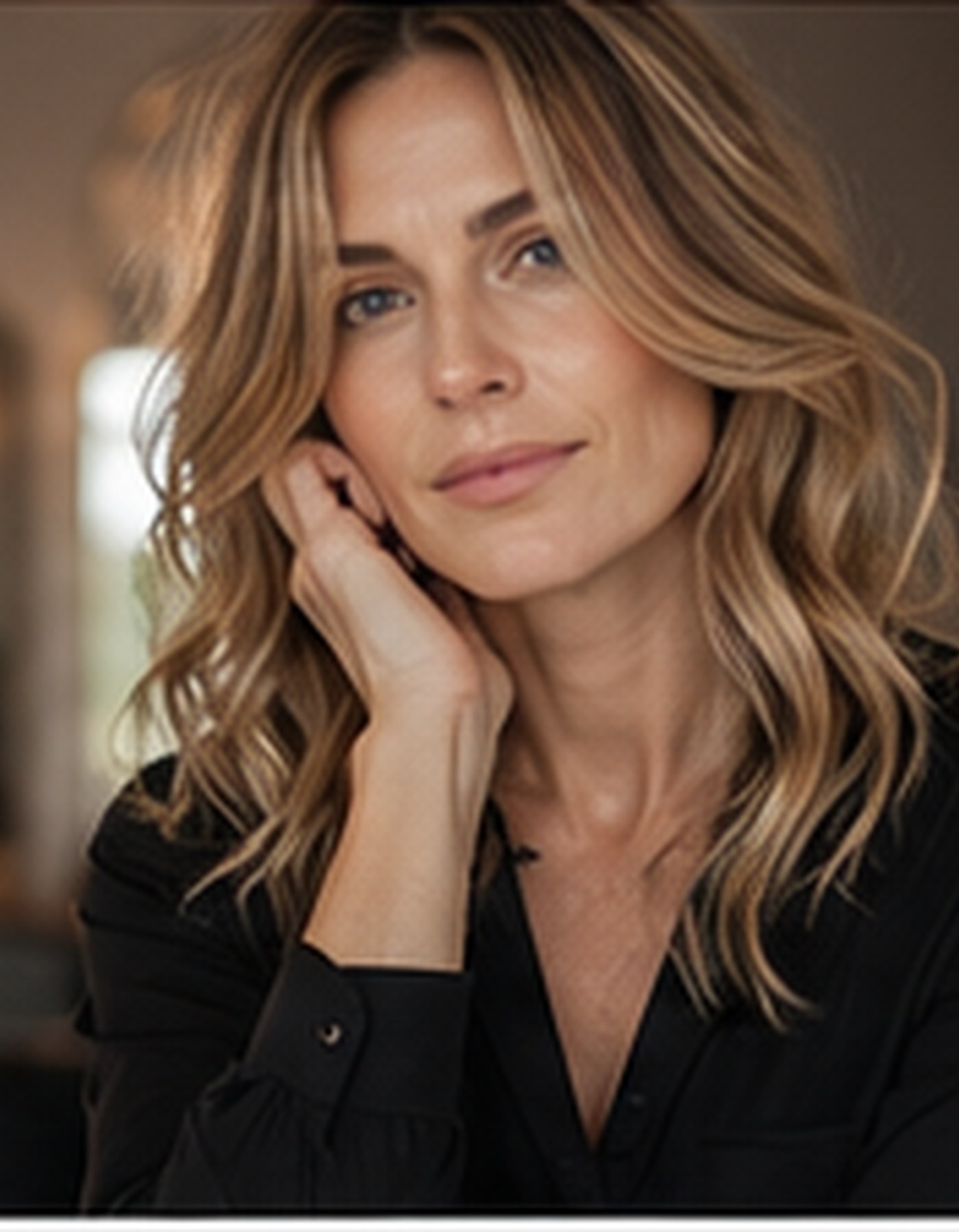 Portrait of a stylist with elegant salon background